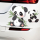 可爱个性 饰贴纸划痕遮挡遮盖防水车贴画 卡通吃竹熊猫汽车电动车装