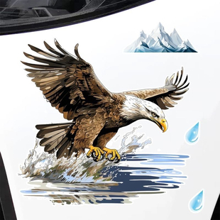 捕食老鹰个性创意搞笑车身划痕遮挡防水车贴电动车装饰画汽车贴纸