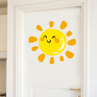 笑脸太阳贴纸可爱卡通小图案装 饰衣柜门贴行李箱桌面墙贴遮丑补洞