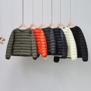 2025秋冬内穿轻薄款羽绒服女童内胆轻便短款男童圆领白鹅绒外套胆
