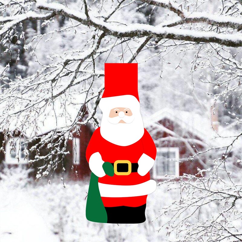 圣诞节LED风筒旗户外派对装饰品 圣诞老人雪人异形圣诞节风向旗帜
