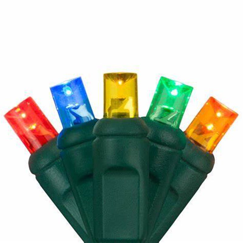 商业级110V美规圣诞灯串UL啤注式户外5mm迷你LED串灯节日树灯