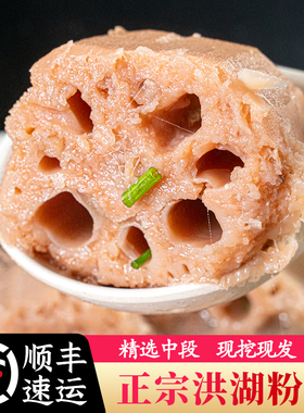 老余家洪湖莲藕新鲜粉糯现挖湖北特产武汉九孔红粉藕带泥发顺丰