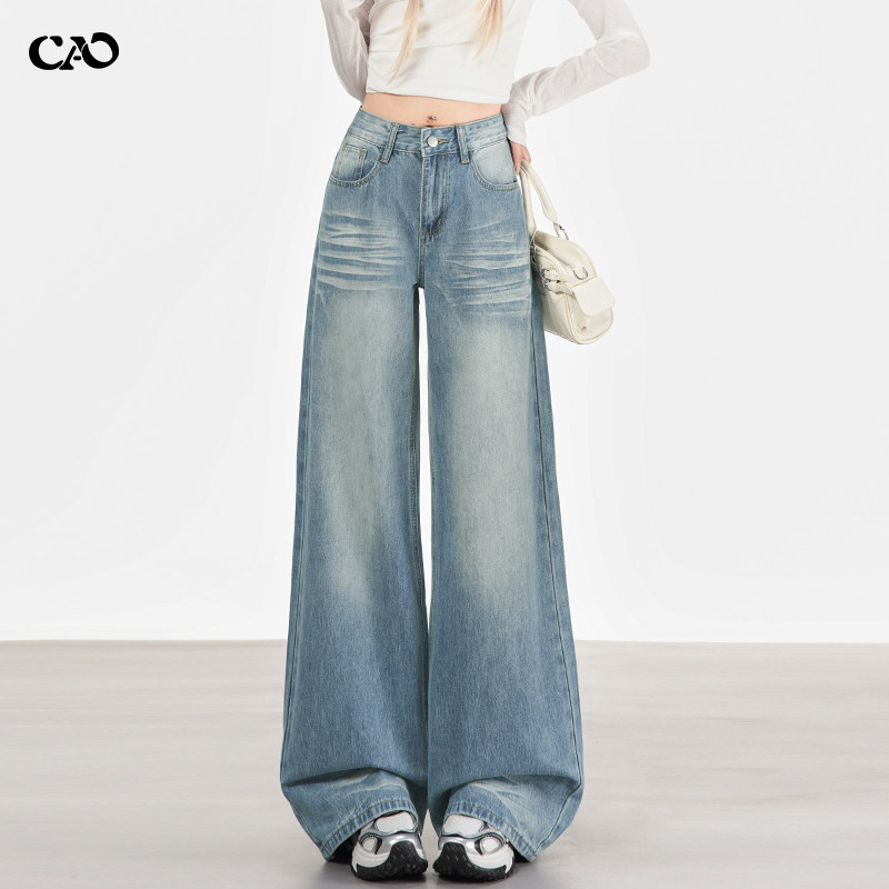 阔腿牛仔裤女春秋冬新款美式复古爆款高腰宽松垂感显瘦直筒拖地裤,女装/女士精品,牛仔裤,淘宝优惠券,粉丝福利购,淘宝优惠卷