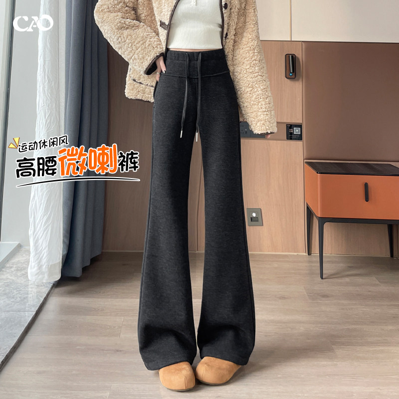 微喇运动裤女士秋冬新款绵羊毛加绒加厚高腰显瘦糯米休闲喇叭卫裤,女装/女士精品,休闲裤,淘宝优惠券,粉丝福利购,淘宝优惠卷