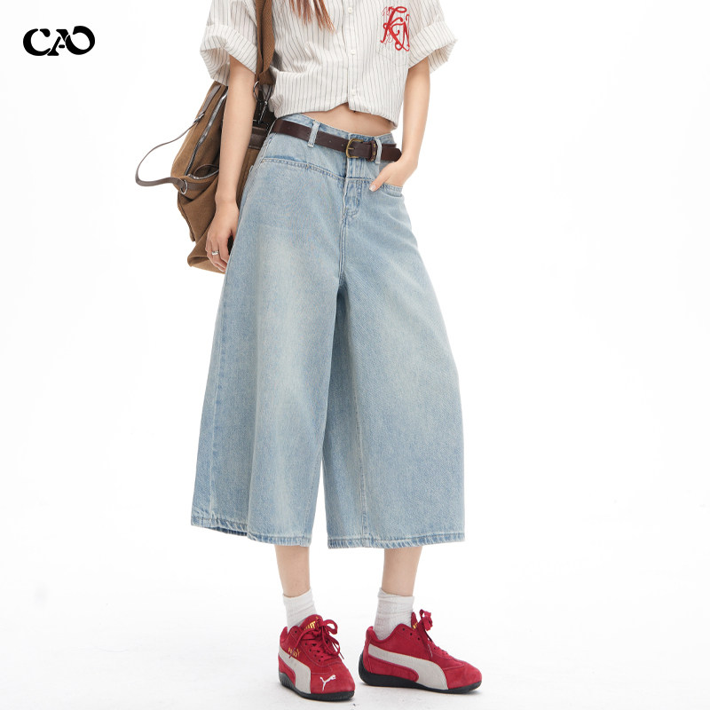 牛仔阔腿七分短裤女2026春夏季新款宽松显瘦巨好看爆款直筒中长裤