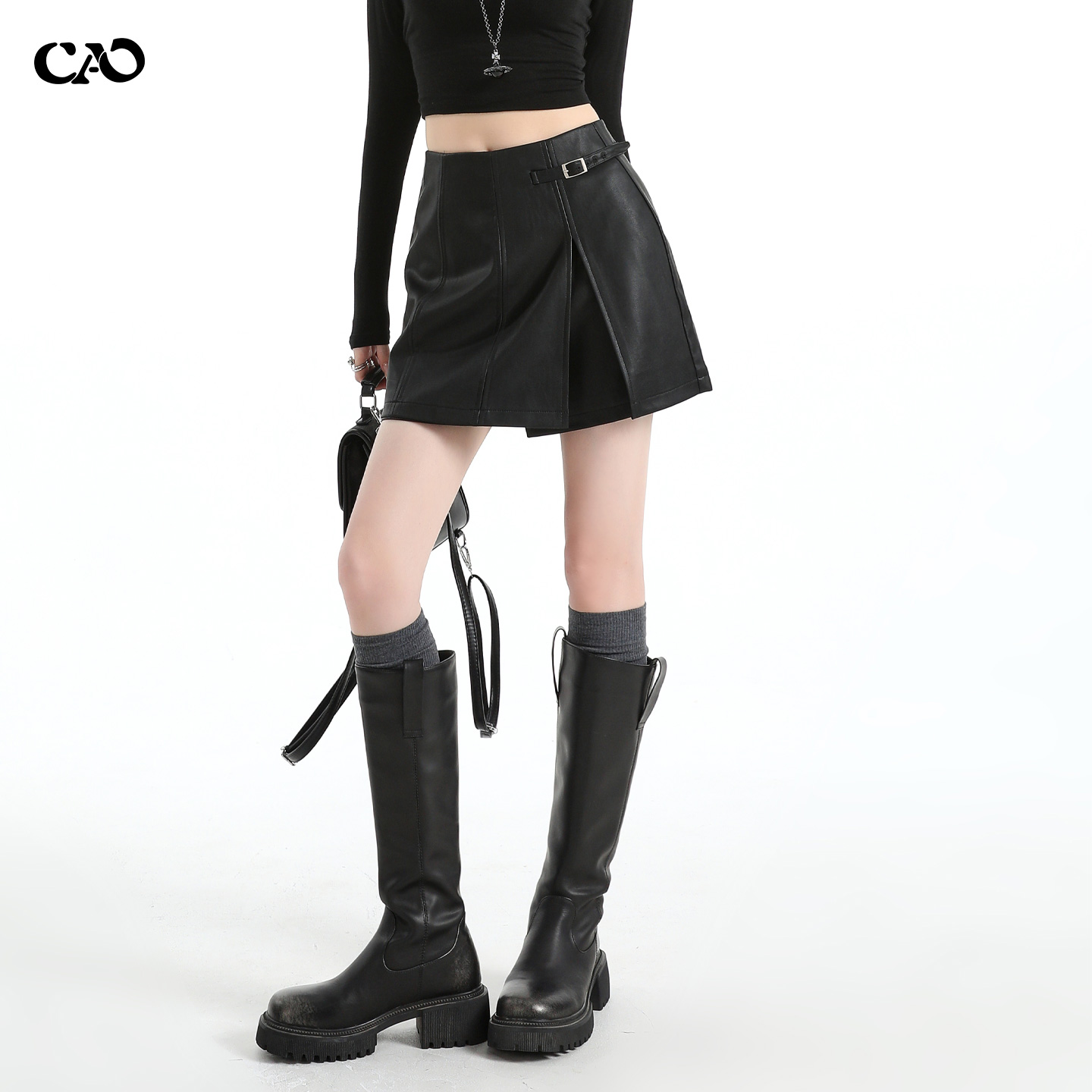 半身裙女2025秋冬A字开叉短裤裙