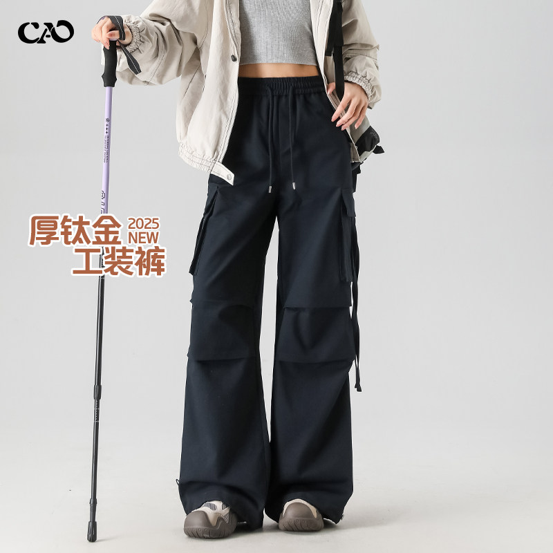 工装阔腿裤女春夏新款冲锋伞兵裤图片