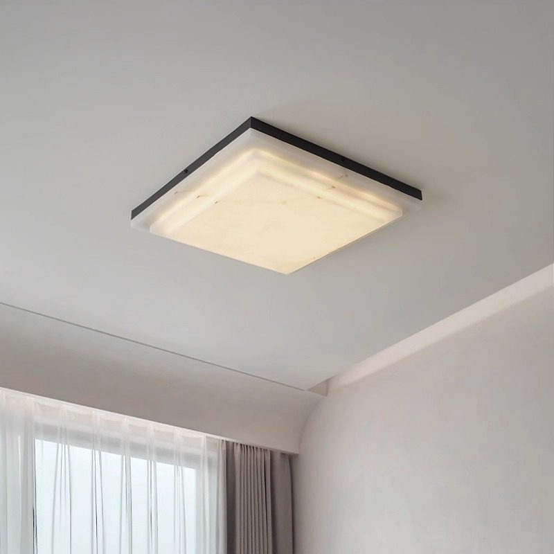 意式简约仿云石树脂卧室吸顶灯现代创意轻奢高级感圆形护眼书房灯