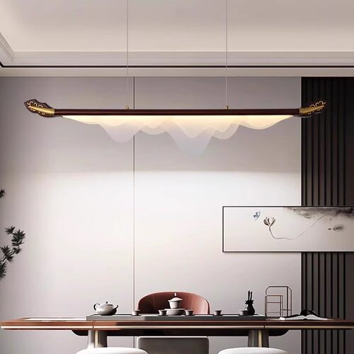 寻真餐厅木艺新中式吊灯