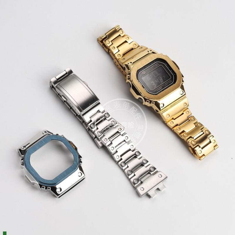 瑞途适配G-SHOCK卡西欧小u银块3459GMW-B5000改装潮流精钢男表带
