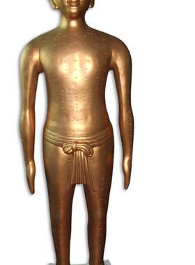 盼夕160仿古针灸模型铜人瑜伽SPA中医式养生玄关摆件工艺品装饰品