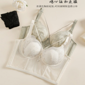 大胸显小矫正外扩下垂内衣薄款 软钢圈收副乳文胸多排扣调整型马甲