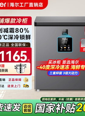海尔BC/BD-142GHEPS9冰柜家用小型无霜零下40度全冷冻柜冷藏冰箱