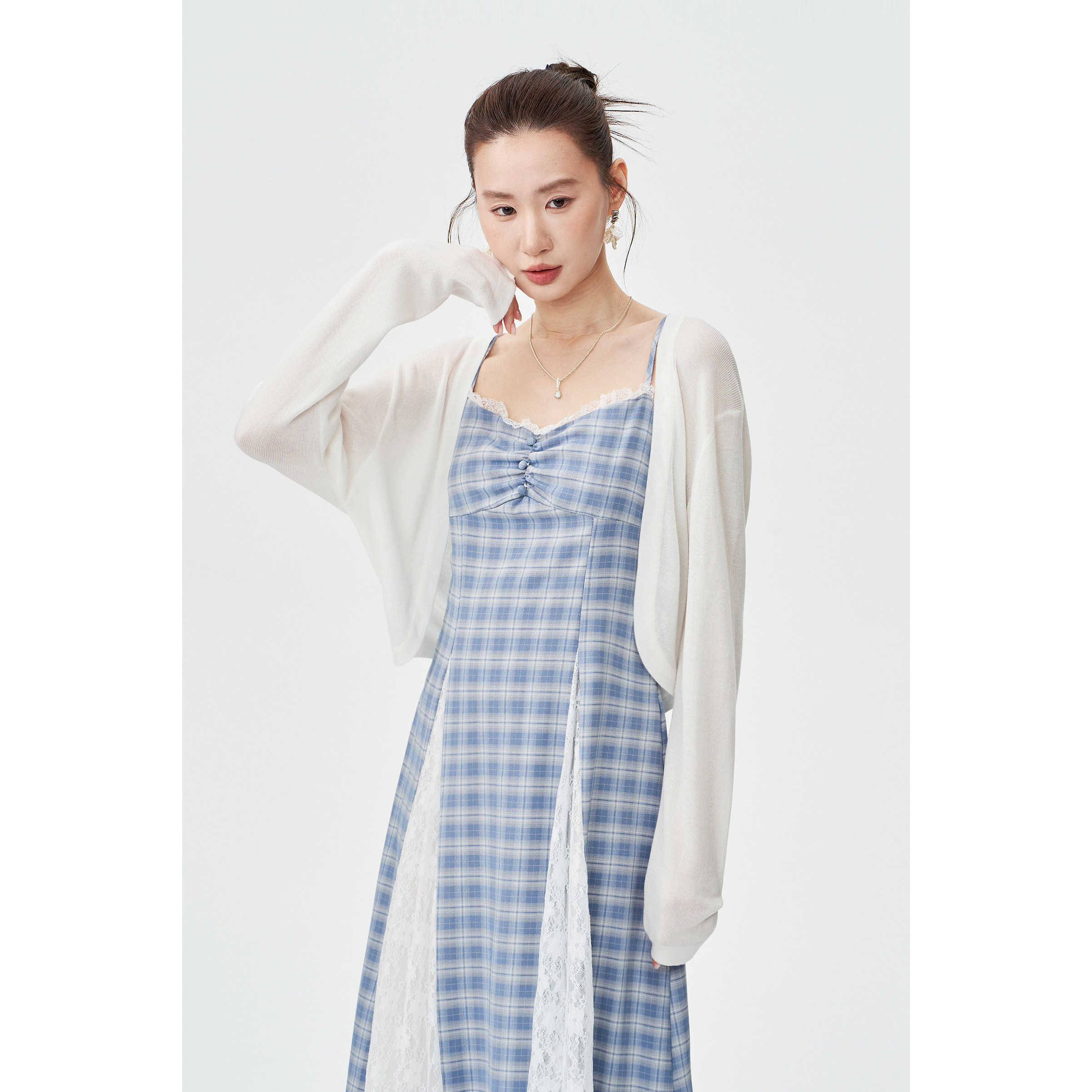 薄款白色针织开衫女小披肩外套夏图片