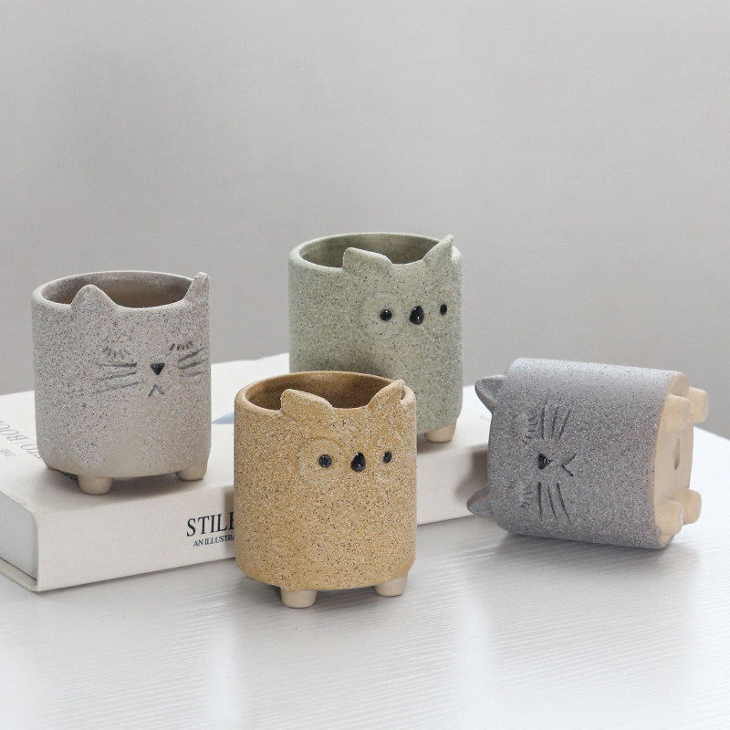 多肉花盆卡通动物陶瓷可爱粗陶透气控型老桩简约手绘小清新彩砂盆,鲜花速递/花卉仿真/绿植园艺,花盆,淘宝优惠券,粉丝福利购,淘宝优惠卷