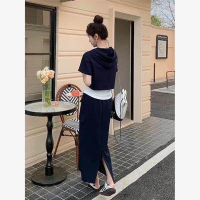 韩系休闲风穿搭连帽短袖