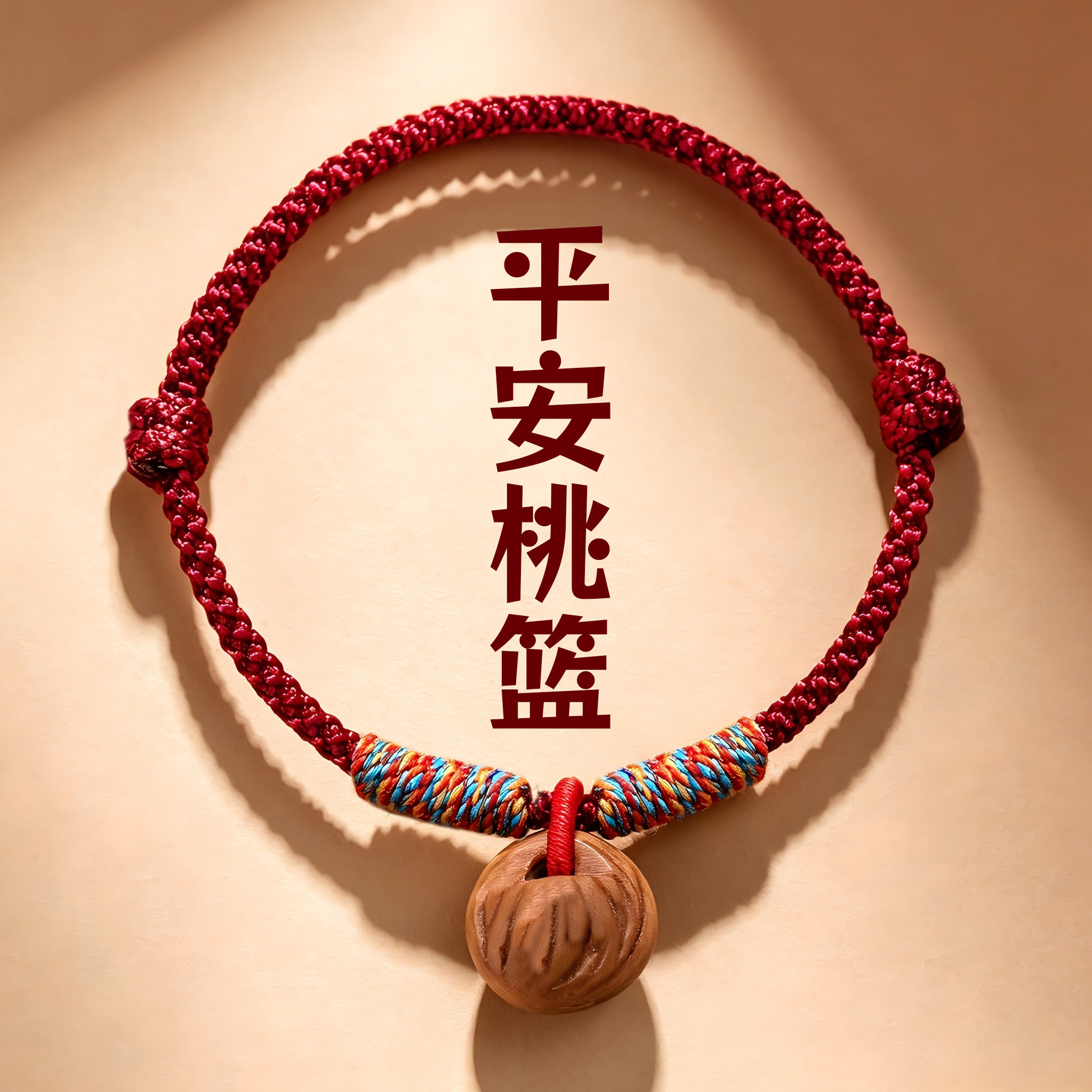 宝宝红绳桃篮平安手链本命年儿童