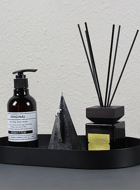 现代简约样板房卫生间洗手台卫浴组香薰蜡烛分装瓶托盘搭配摆件