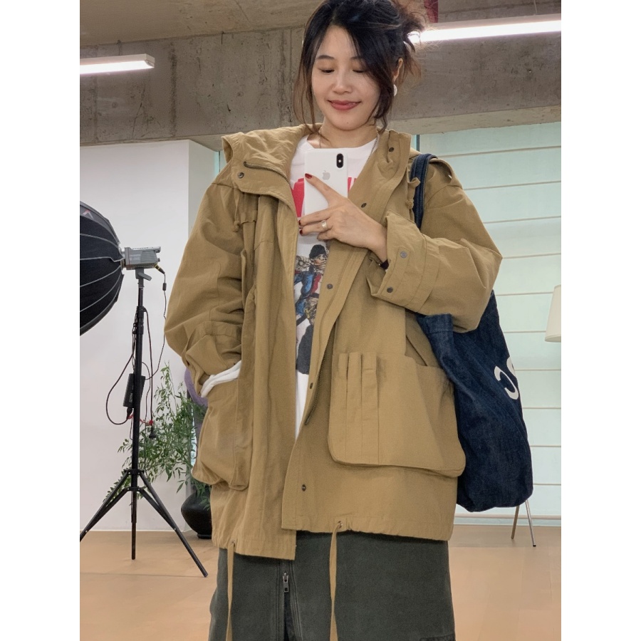 【新品价】cmeter重工秋冬连帽水洗休闲外套派克服女