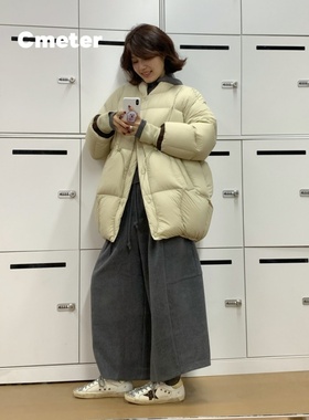 CMETER【两面可穿白鹅绒】蓬感面包服大被子羽绒服
