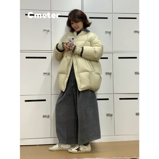 CMETER【两面可穿白鹅绒】蓬感面包服大被子羽绒服