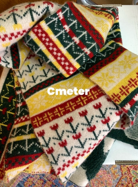 Cmeter 复古双面加长加厚全羊毛围巾