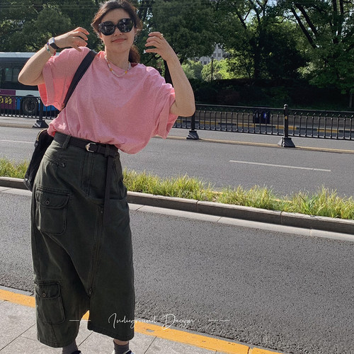 cmeter 私FU 超jue 必收做旧水洗异形不规则后开衩工装裙高腰半裙