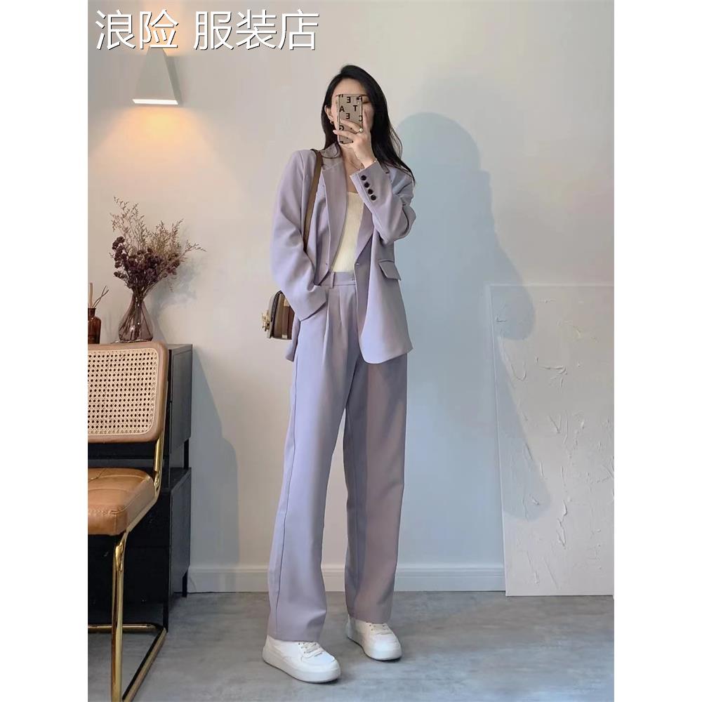 浪险西装外套女气质2025年春装新款韩版宽松时尚休闲西服套装职业