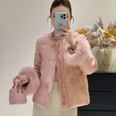 超好看狐狸毛羽绒服外套女冬保暖