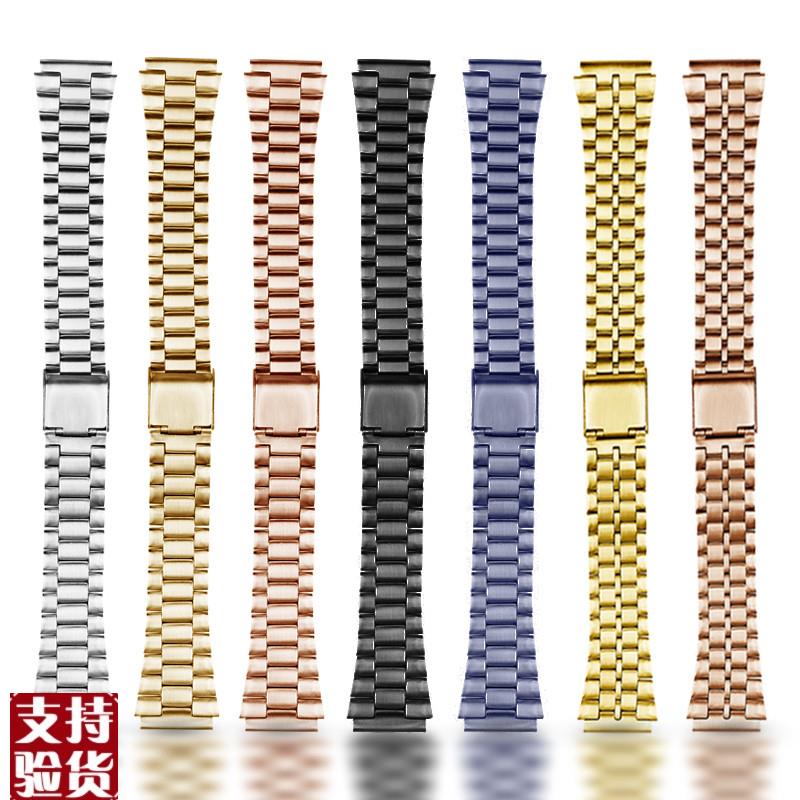 原装适配适配卡西欧小金表手表小方块LA670/159/168/AQ230金色男