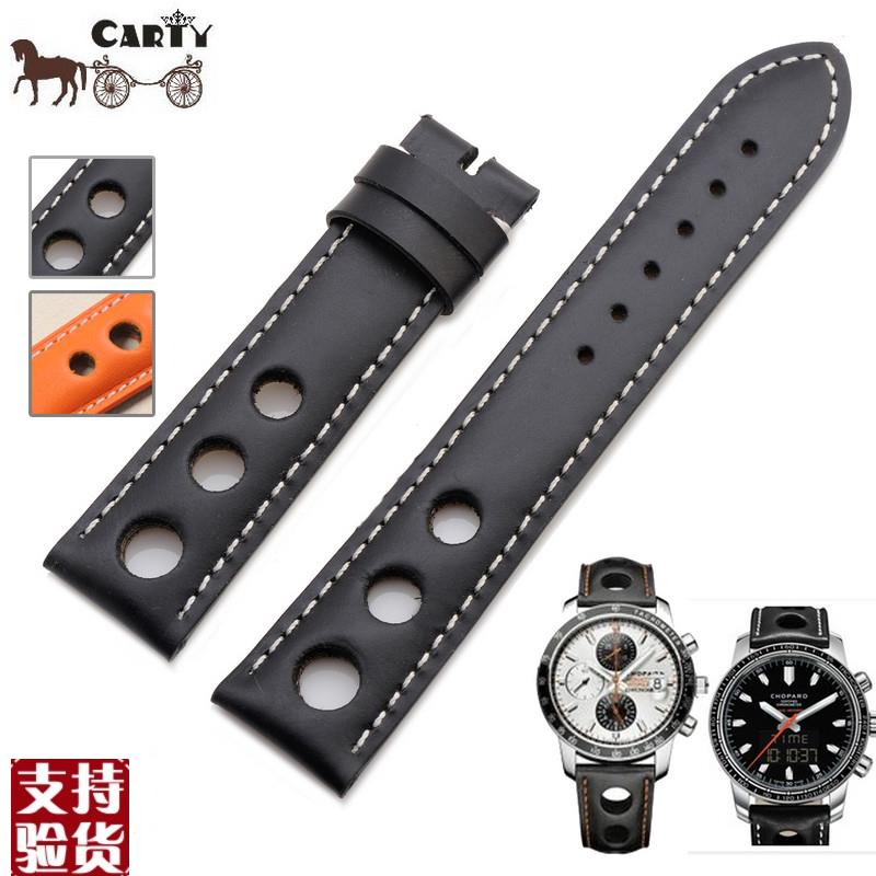 原装适配手表带牛皮通用萧邦表带肖邦卡西欧天梭皮带t91202224mm