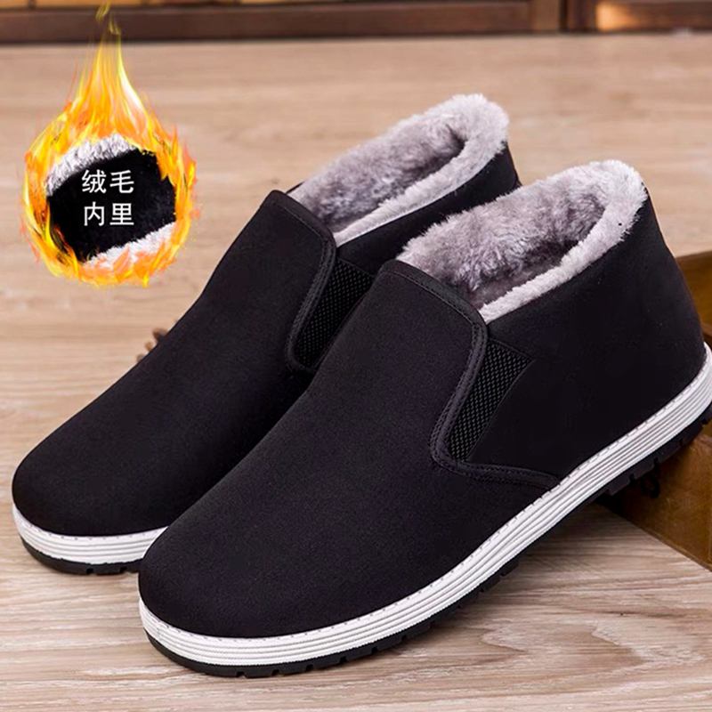 老北京布鞋男冬季高帮加绒加厚保暖防滑中老年爸爸老人防寒棉鞋