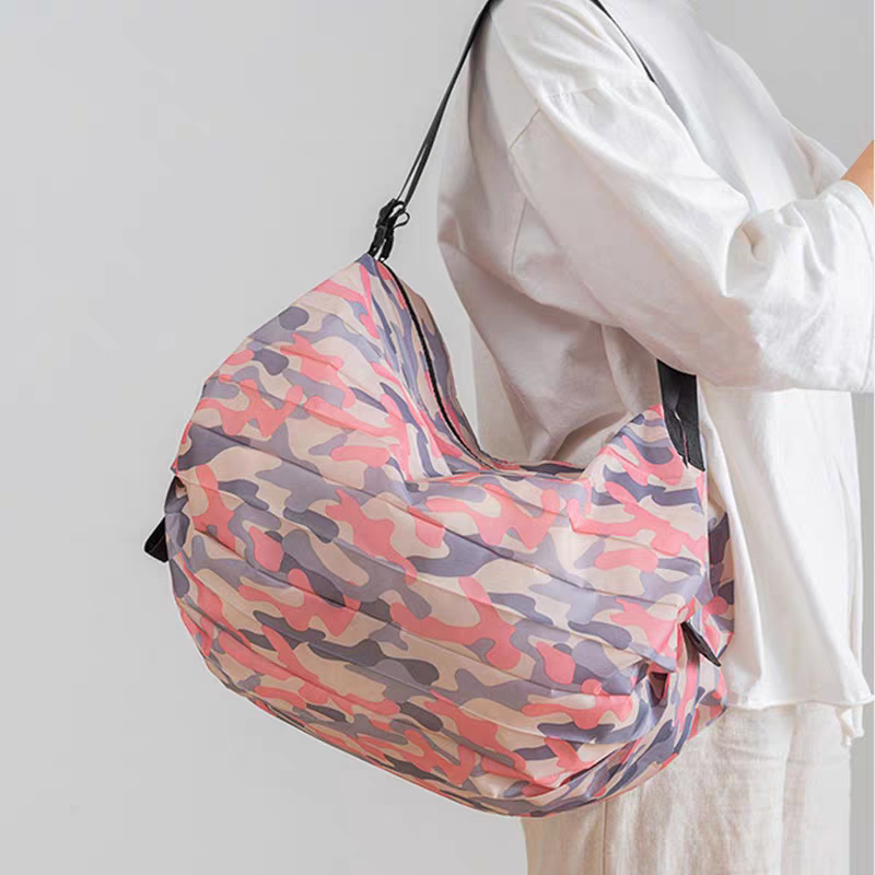 折叠风琴购物袋女手提大容量收纳袋男布袋单肩便携式旅行包买菜包