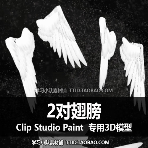 B2 18 CSP模型 2对翅膀 3D 模型 CLIP STUDIO PAINT