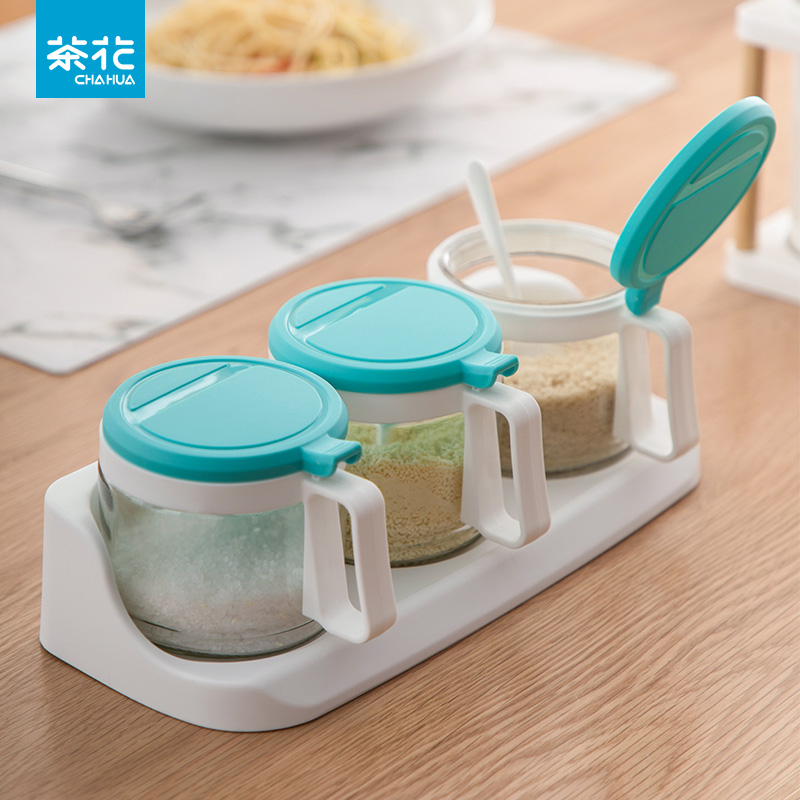 茶花调味罐调味瓶调料瓶套装厨房用品创意欧式玻璃塑料盐罐调料盒在类目 厨房/烹饪用具, 厨用小工具/厨房储物, 储物瓶罐/厨房储物器皿, 调味瓶罐中 - 来自Buy2taobao.com提供专业的淘宝代购服务