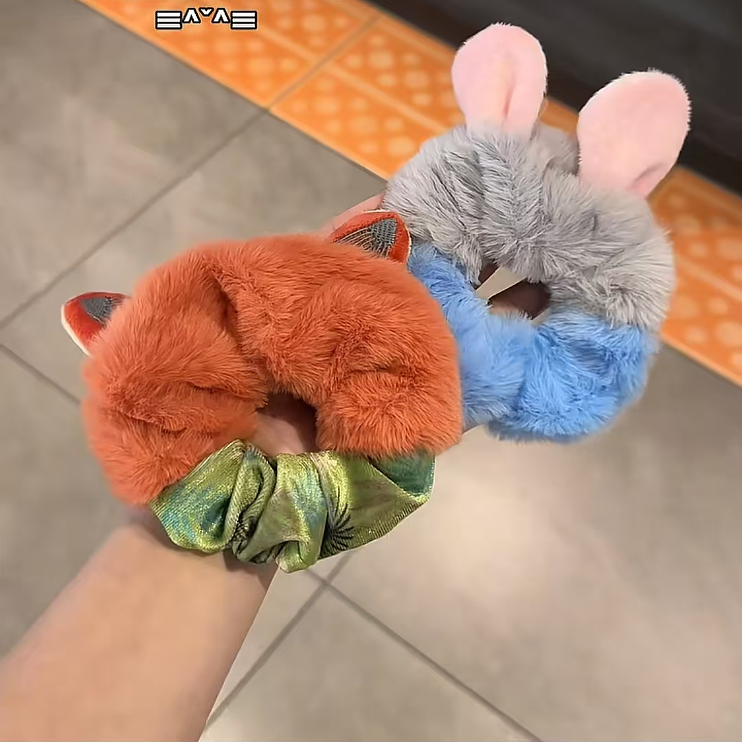 疯狂动物尼克耳朵毛绒大肠发圈