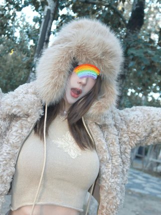 M7SMFK十字花平原皮草雷锋帽加厚防寒保暖滑雪帽子冬季女