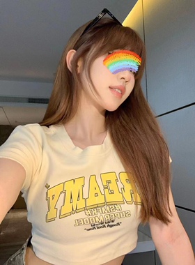 M7SMFK校园舞团短Tee UT001CW 字母印花短袖