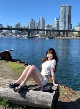 M7SMFK高跟运动拖鞋 张佳宁同款一字拖女鞋【9.5厘米】