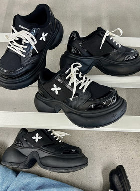 M7SMFKRIPPLE涟漪高跟运动鞋女鞋 明星同款网面增高休闲鞋