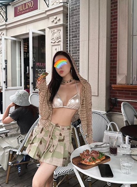 M7SMFK荒野迷彩百褶裙 US005CF 系带半身短裙