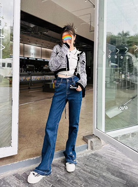 M7SMFK粗针织短夹克鞠婧祎同款春款复古混纺短外套女小香风