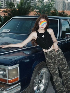 M7SMFK棒球解构战术背心 张天爱同款三色抽绳短上衣