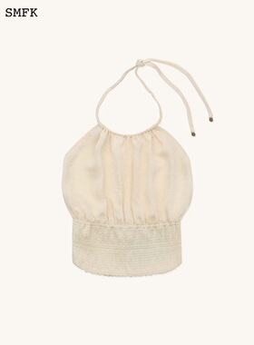 M7SMFK中式太阳吊带UTK24B/W新中式可调节修身挂脖辣妹短上衣背心