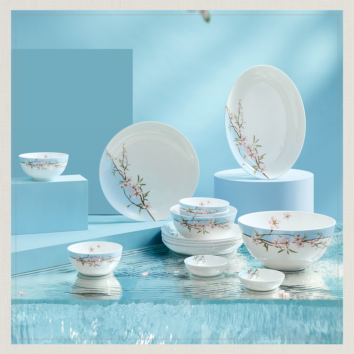 玛戈隆特雨花轩骨瓷餐具套装