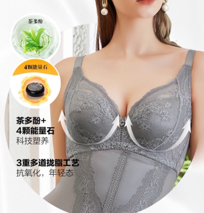奥丽侬内衣大胸显小文胸全罩杯