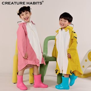 CreatureHabits儿童雨衣男童幼儿园小学生雨衣带书包位轻便雨披