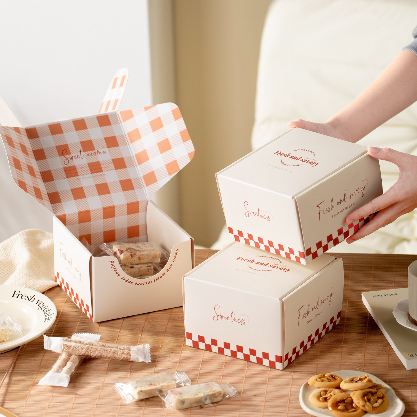 雪花酥饼干糖果糯米船袋贝果面包包装盒巧克力糖果礼盒烘焙包装盒