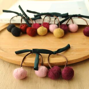 春季新色 小清新仿羊绒樱桃胸针配饰 少女森系衣服装饰别针挂件